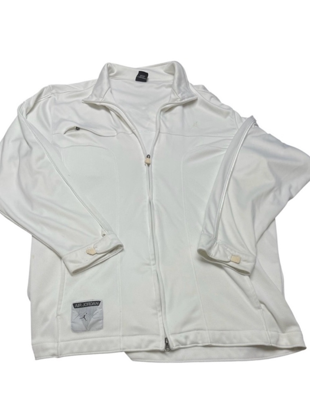 Jordan Flight Track Jacket XXL Cream Full Zip Y2K Vintage Athletic